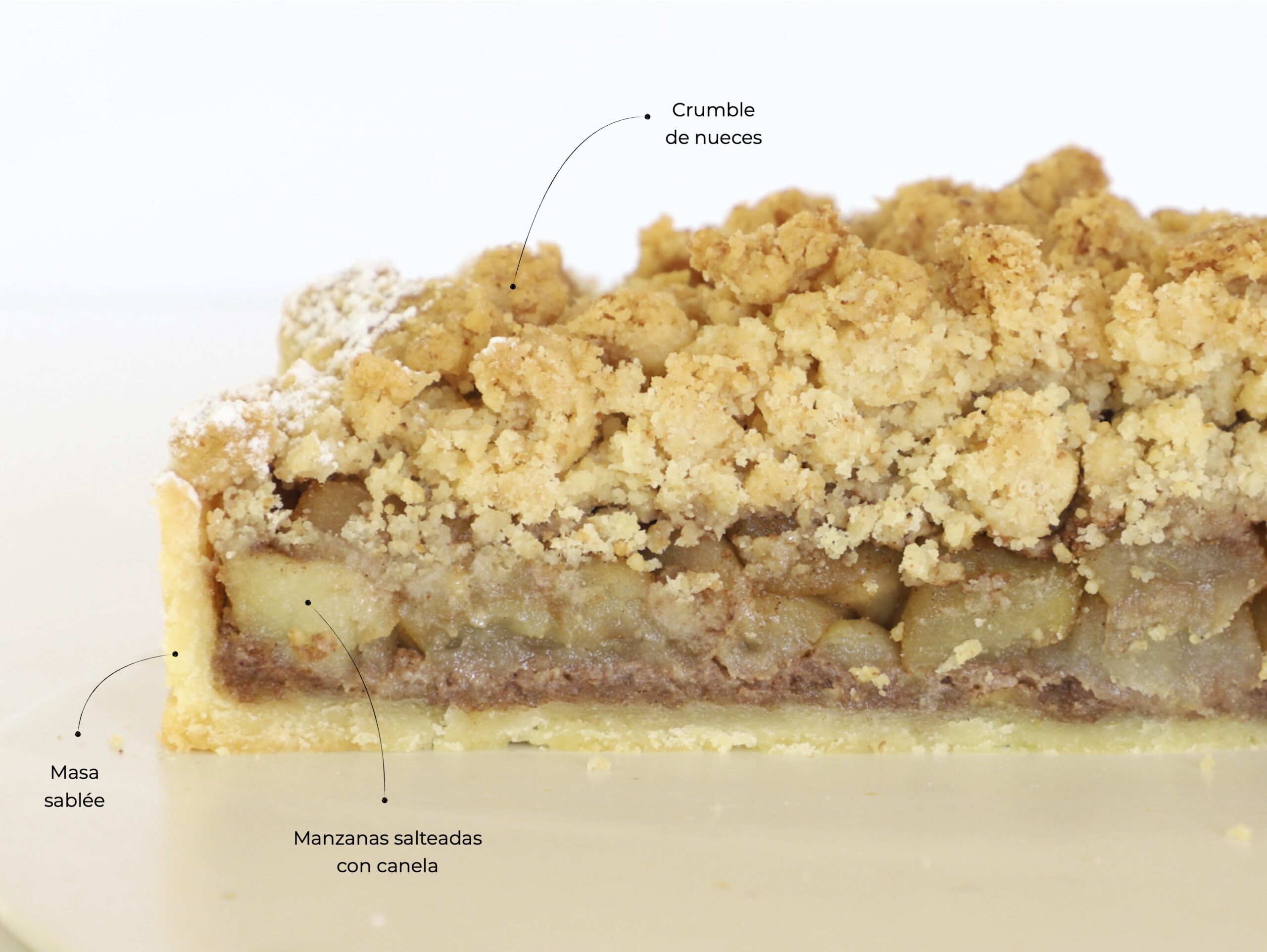 MANZANA, CANELA Y CRUMBLE DE NUECES<br> <div class="bloque-prod"><span style="font-family: 'Spartan', sans-serif;font-size:13px;"><b>$55.000 y $65.000</b><br> (6 y 10 porciones)</span></div> - Imagen 2